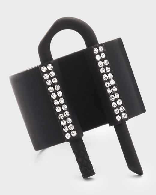 Givenchy U Lock Ring with Crystals