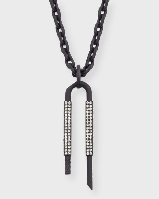 Givenchy Crystal U Lock Chain Necklace