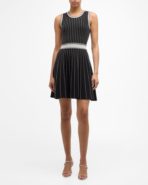 Milly Sleeveless Striped Knit Mini Dress