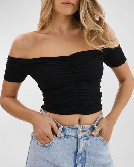 LaMarque Ruched Jersey Off-the-Shoulder Top