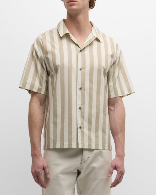 Frame Striped Cotton Camp Shirt