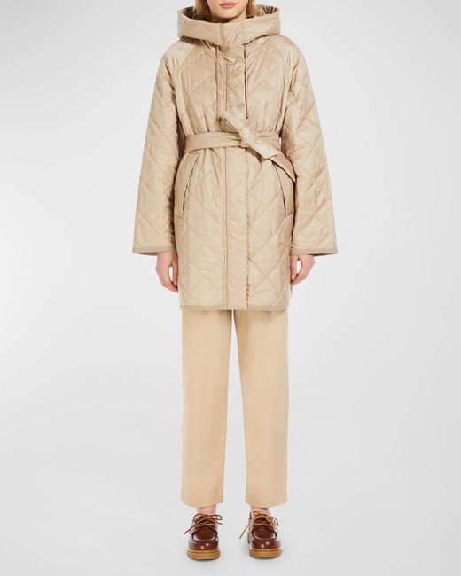 Weekend Max Mara Ribera Quilted Water-Repellent Hooded Parka