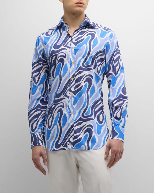 Kiton Ocean Waves Sport Shirt