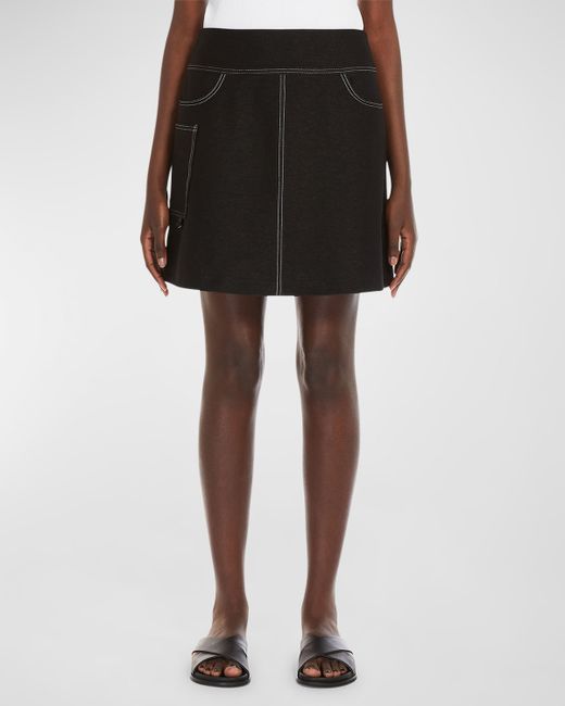 Max Mara Leisure Nabulus Topstitched A-Line Mini Skirt