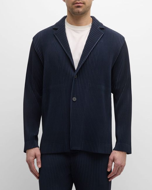 Homme Pliss Issey Miyake Pleated Single-Button Sports Jacket