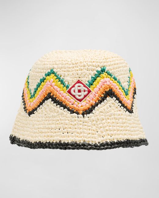 Casablanca Raffia Crochet Bucket Hat