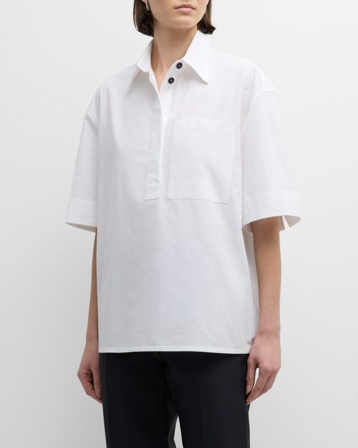 Jil Sander Short-Sleeve Collared Cotton Shirt