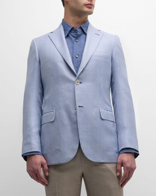 Brioni Plaid Wool-Silk Sport Coat