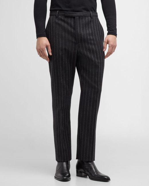 Saint Laurent Flannel Pinstripe Trousers