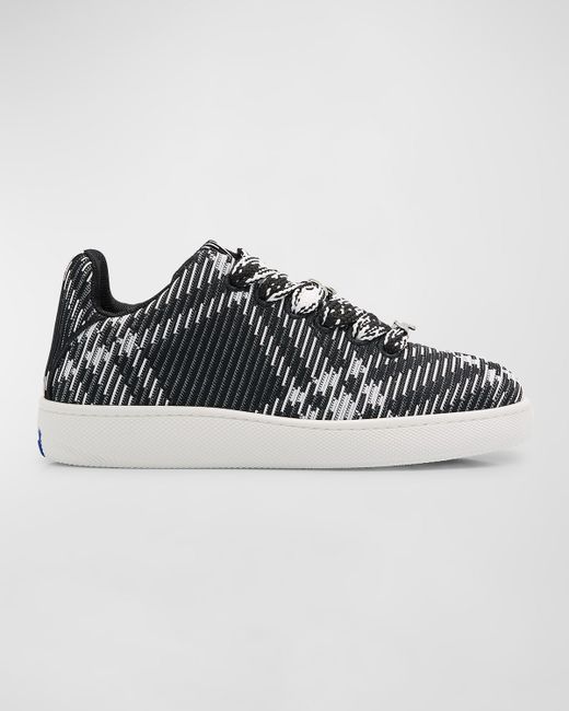 Burberry Check Knit Box Low-Top Sneakers