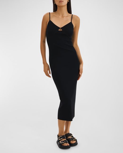 LaMarque V-Neck Rib-Knit Bodycon Midi Dress