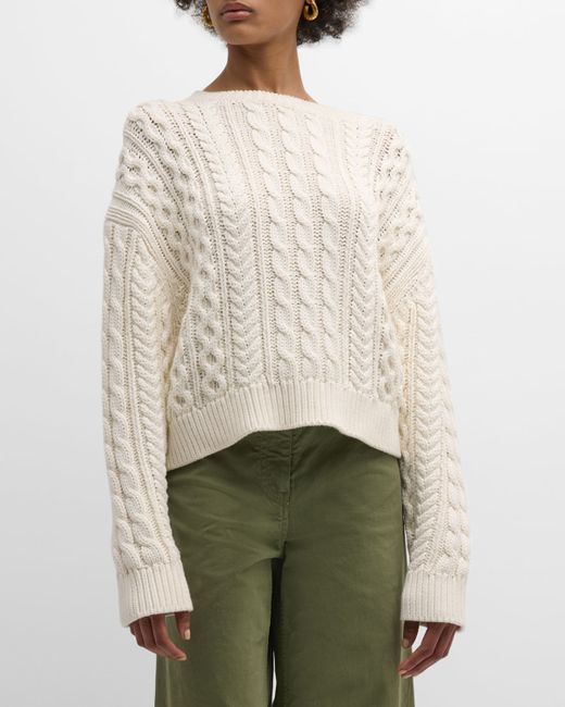 Nili Lotan Rory Cable Open-Weave Cotton Sweater