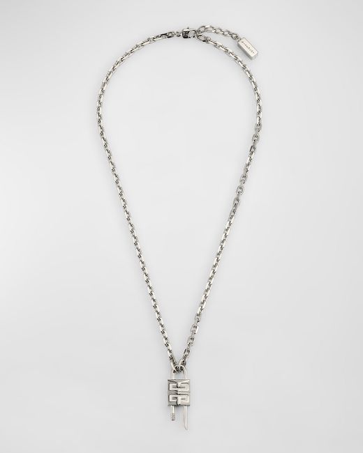 Givenchy Silvery Mini Lock Necklace