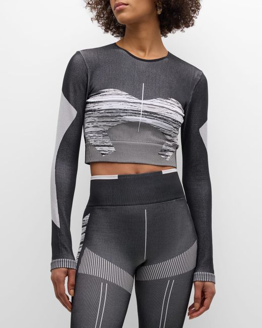 Adidas by Stella McCartney TrueStrength Seamless Space-Dyed Yoga Crop Top