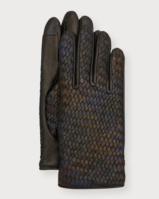 Agnelle Woven Leather Gloves