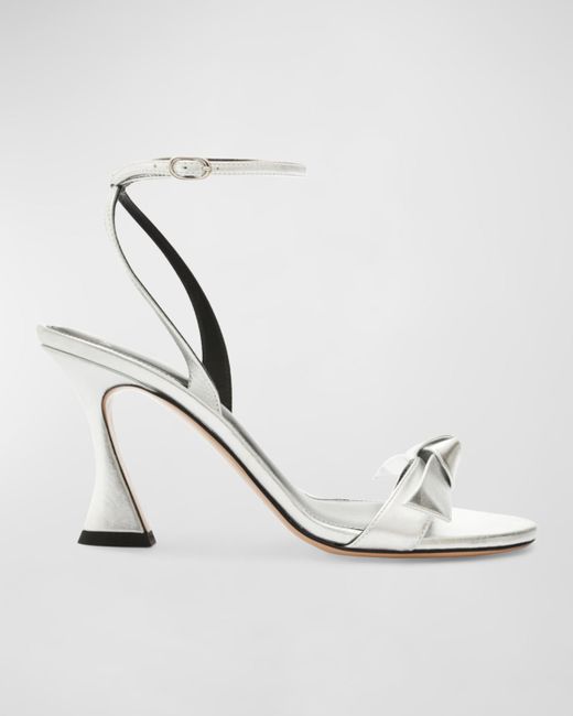 Alexandre Birman Clarita Bell Metallic Ankle-Strap Sandals