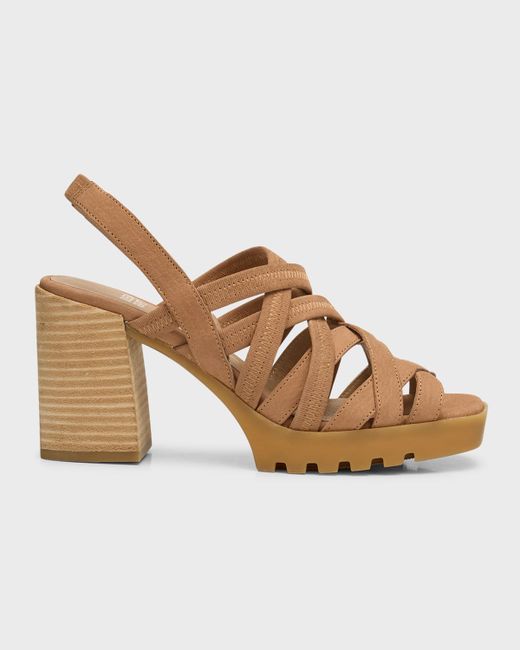 Eileen Fisher Strappy Suede Caged Slingback Sandals