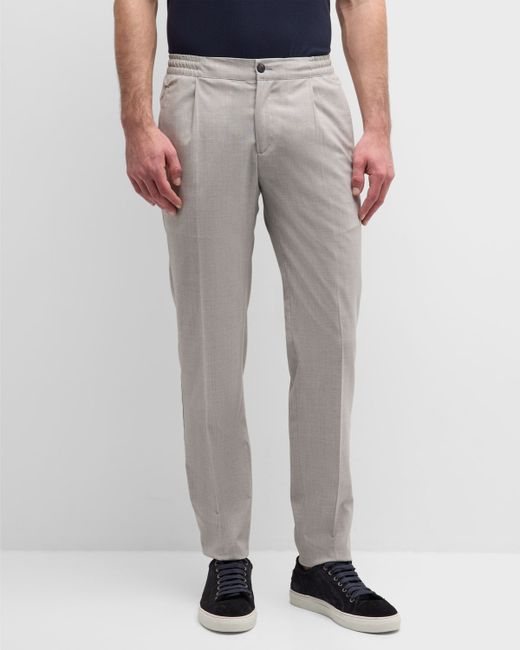 Knt Wool Stretch Pleated Trousers