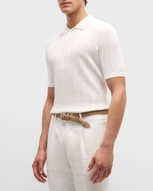 Brunello Cucinelli Cotton Ribbed Polo Shirt