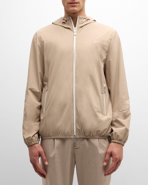 Brunello Cucinelli Nylon Hooded Water-Resistant Jacket