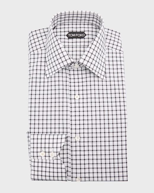 Tom Ford Slim-Fit Cotton Grid Check Sport Shirt