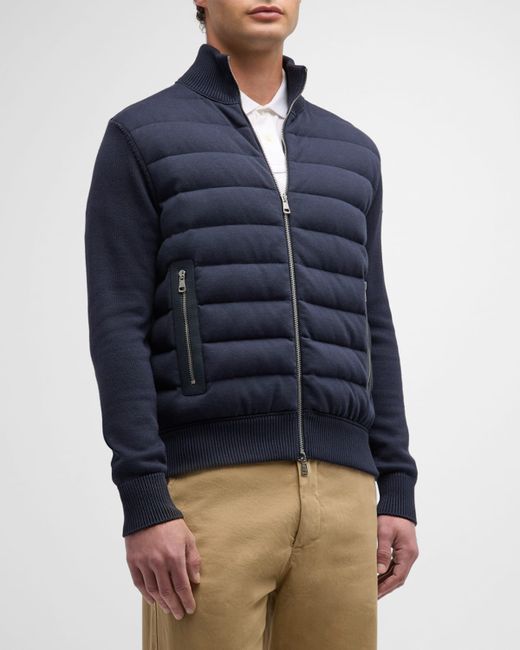 Moncler Quilted Zip-Front Cardigan