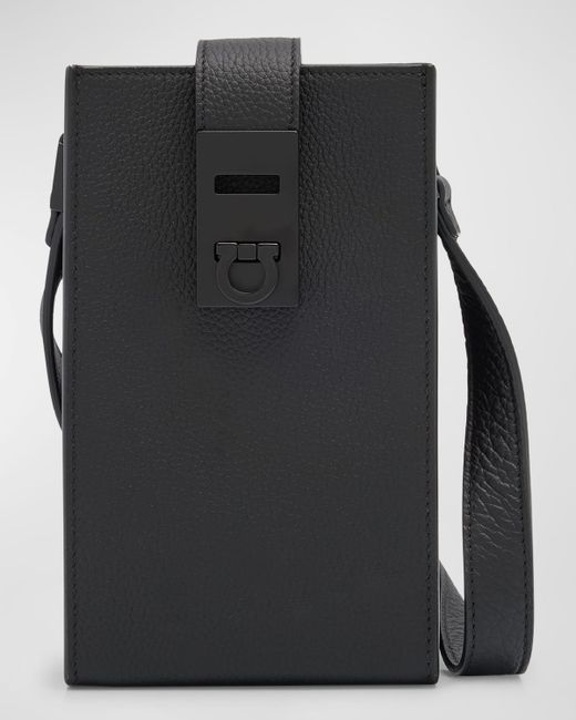 Ferragamo Gancini-Buckle Leather Crossbody Bag