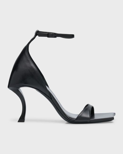 Balenciaga Hourglass Leather Ankle-Strap Sandals