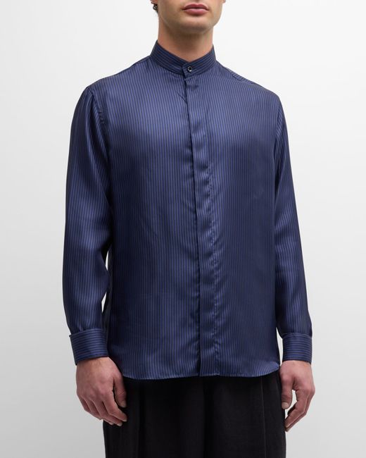 Giorgio Armani Micro-Striped Silk Formal Shirt