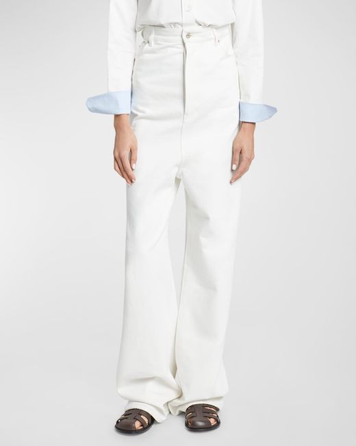 Loewe High-Rise Drop-Crotch Relaxed Straight-Leg Jeans