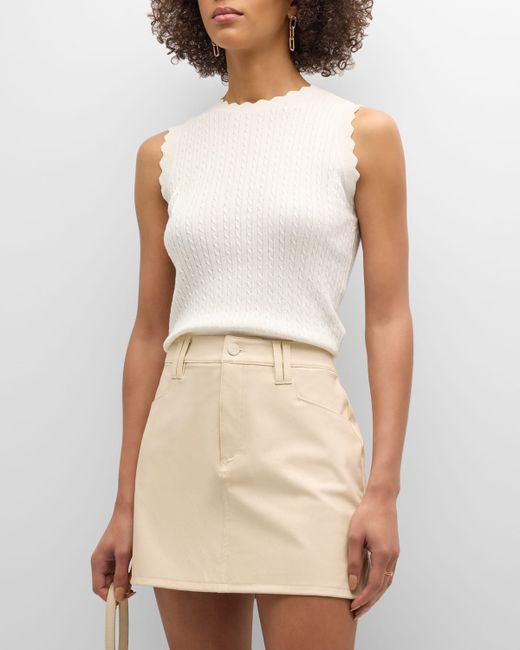 Paige Syrie Sleeveless Cable-Knit Top