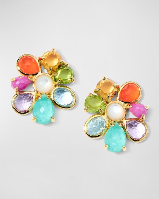 Ippolita 18K Rock Candy Small 8-Stone Cluster Earrings Summer Rainbow 2