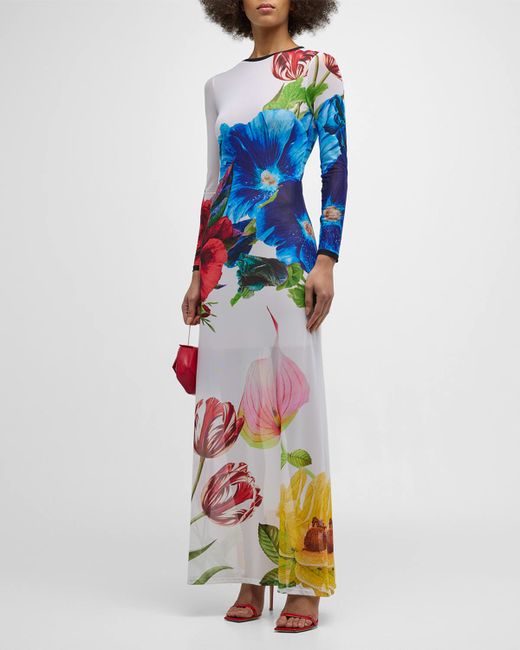 Alice + Olivia Delora Long-Sleeve Maxi Dress