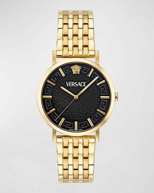 Versace Greca Slim IP Yellow Gold Bracelet Watch 40mm