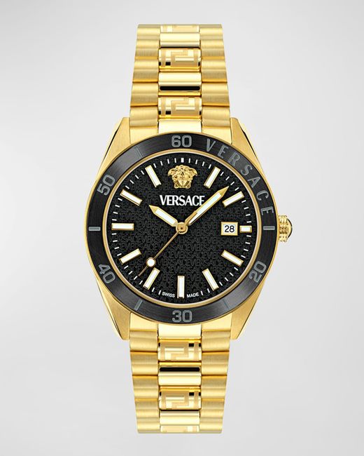 Versace V-Dome IP Yellow Gold Bracelet Watch 42mm