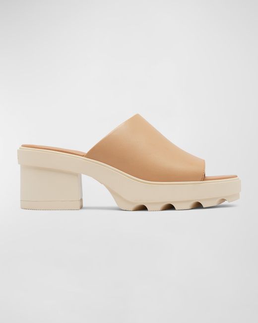 Sorel Joanie Leather Platform Slide Sandals