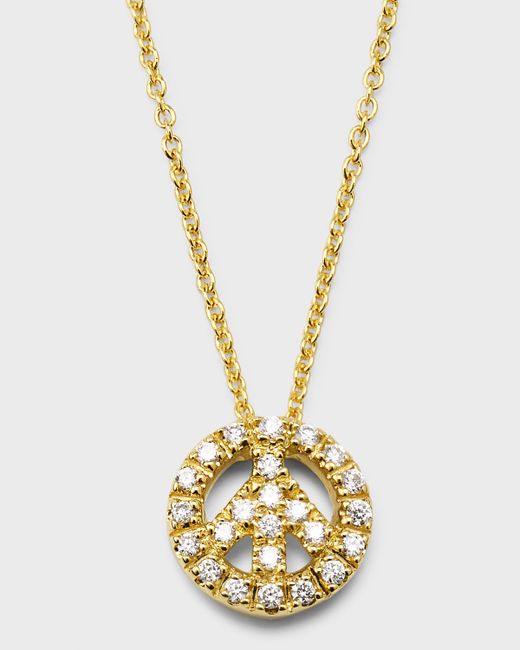 Roberto Coin 18K Gold Diamond Peace Sign Necklace