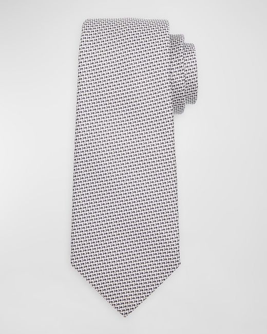 Kiton Micro-Geometric Silk Tie