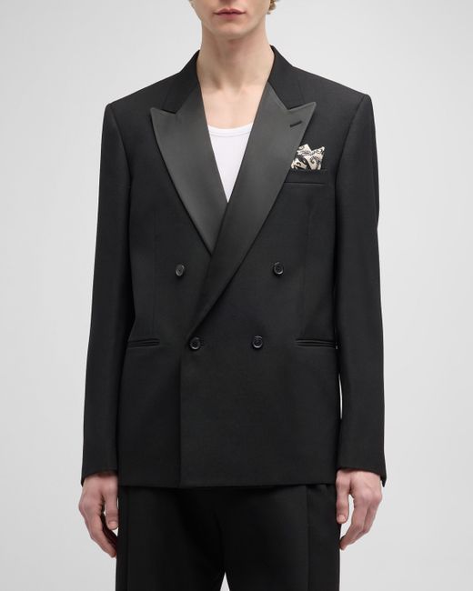 Off-White Double-Breasted Tuxedo Jacket