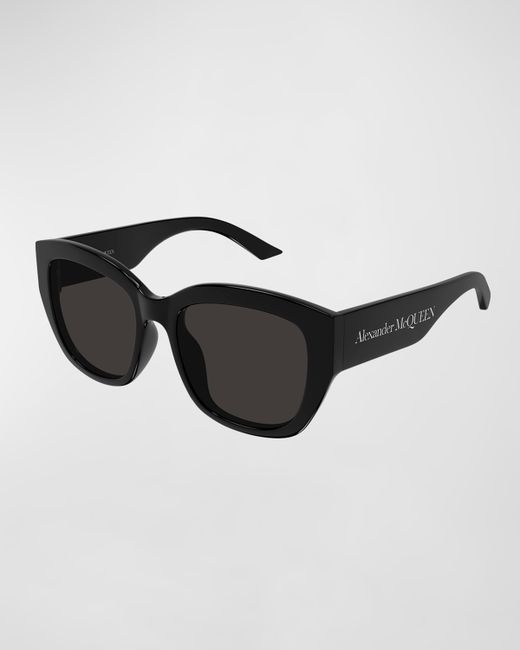 Alexander McQueen Logo Acetate Butterfly Sunglasses