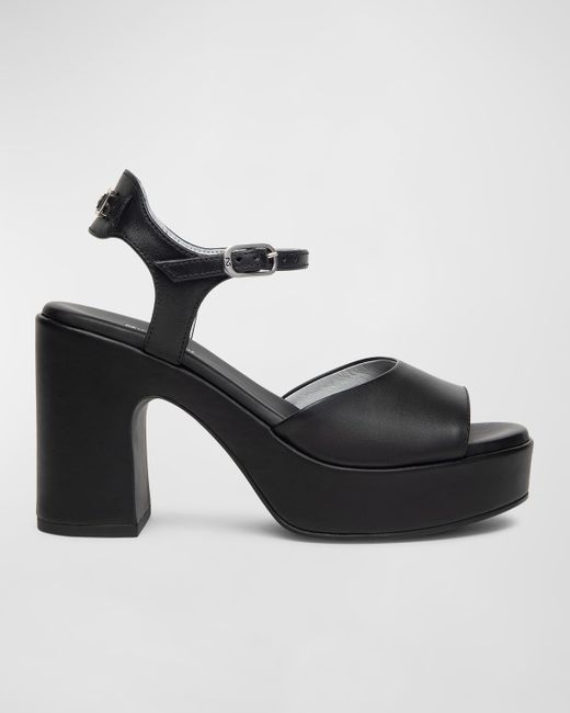 NeroGiardini Leather Chunky Ankle-Strap Platform Sandals