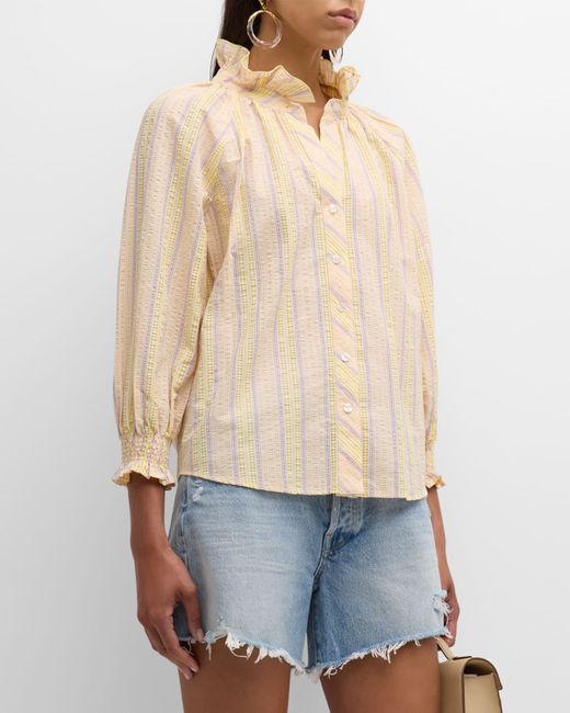 Finley Fiona Striped Seersucker Cotton Shirt
