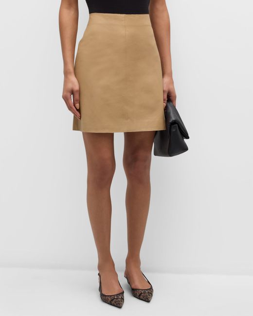 By Malene Birger Coras Leather A-Line Mini Skirt