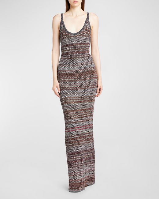 Missoni Mesh Knit Maxi Dress with Sequins