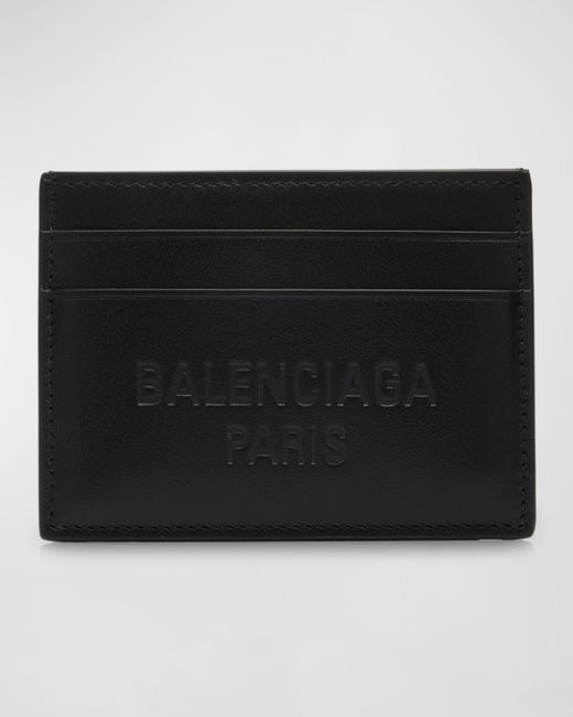 Balenciaga Duty Free Embossed Logo Leather Card Holder