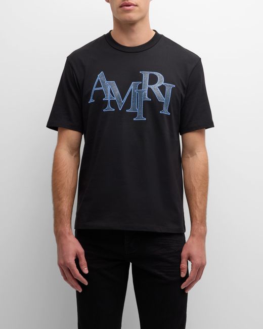 Amiri Crystal Staggered Logo T-Shirt
