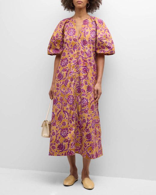 Vanessa Bruno Brooklyn Print Cotton Poplin Midi Dress