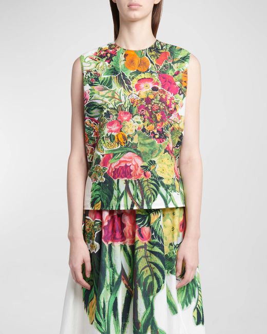Marni Floral Print Sleeveless Top