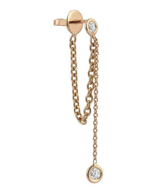 Kismet by Milka Colors 14K Rose Gold Chain Earring with Diamonds