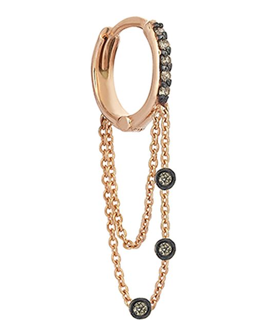 Kismet by Milka Colors 14K Rose Gold Triple-Chain Hoop Earring with Champagne Diamonds Each